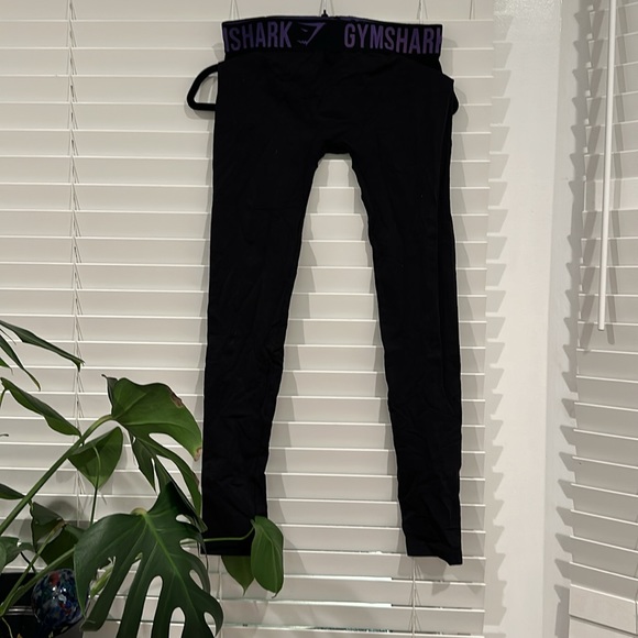 GYMSHARK ✨ Black Blue Leggings Tights Gym Size Small S - Picture 2 of 3